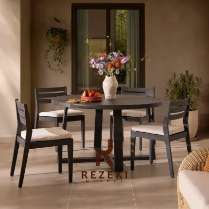 Dining Set Kayu Jati Caferio Style