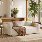 Sofa Minimalis Modern Modular Velvet White