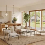 Sofa Tamu Minimalis Modern Modular Velvet White