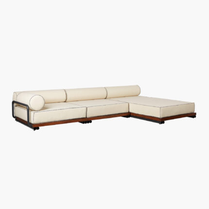 Sofa L Sofa Outdoor Kayu Jati Alumunium