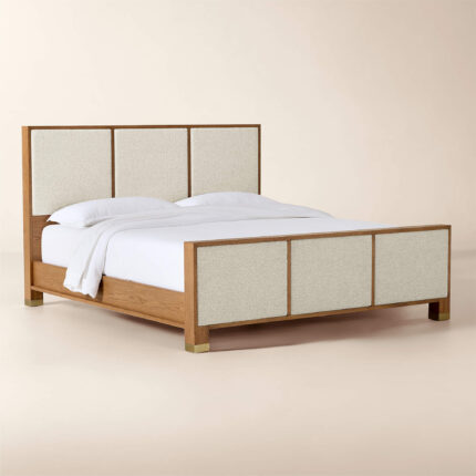 Gambar Tempat Tidur Kombinasi Kain Bludru Minimalis