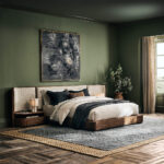 Daery Bed Teak Wood Natutral Boucle Detail
