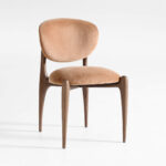 Perty Dining Chair Teak Wood Velvet