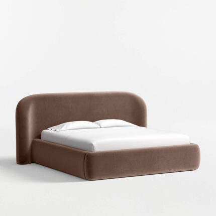 Safan Bed Lapis Fabric Velvet Tempat Tidur Modern