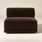 Cery Sofa Single Dark Brown Velvet - Gambar 2