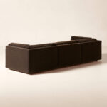 Cery Sofa Single Dark Brown Velvet 3 Seat - Gambar 5