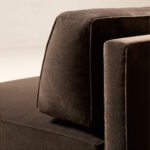 Cery Sofa Single Dark Brown Velvet - Gambar 5