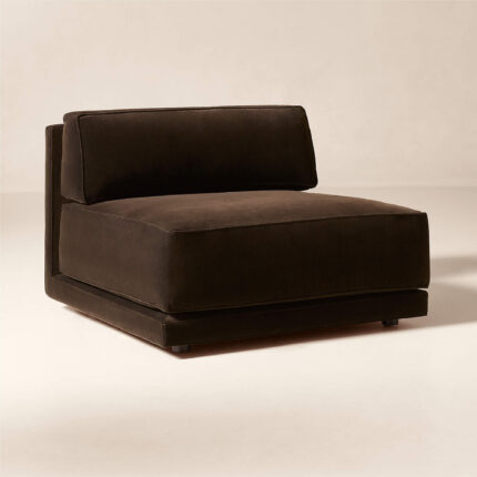 Cery Sofa Single Dark Brown Velvet Terbaru