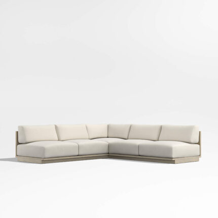 Desha Sofa L-Shaped Outdoor Teak Wood Solid