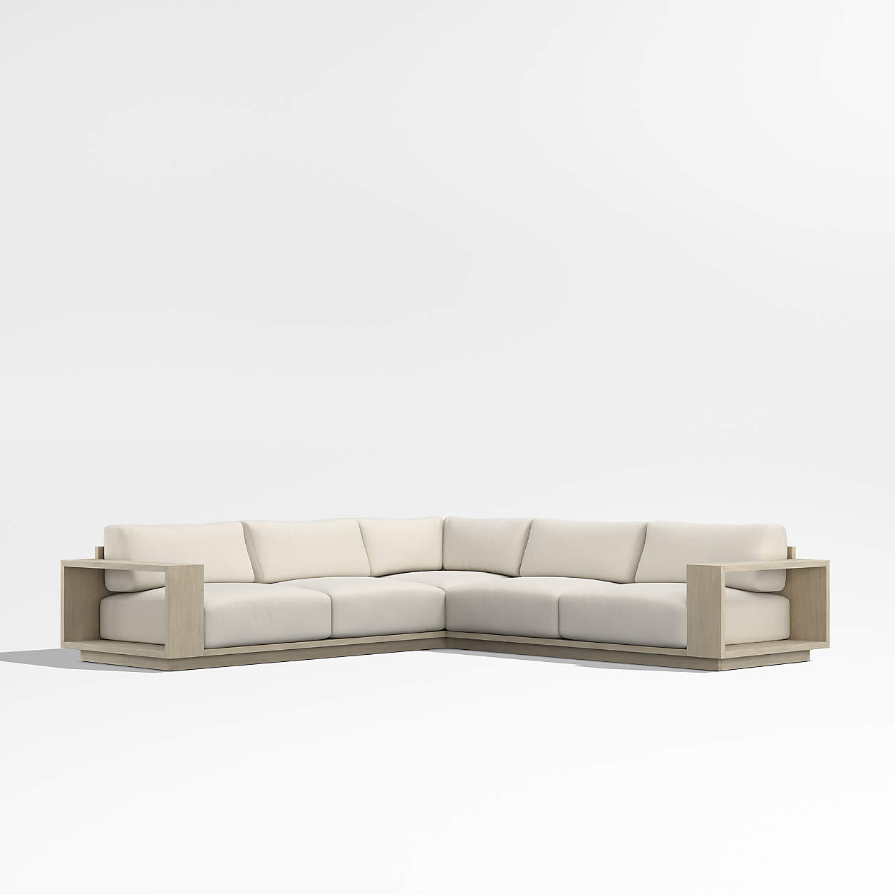 Desha Sofa L-Shaped Outdoor Teak Wood Armrest Desha Sofa L-Shaped Outdoor Teak Wood Armrest Modern