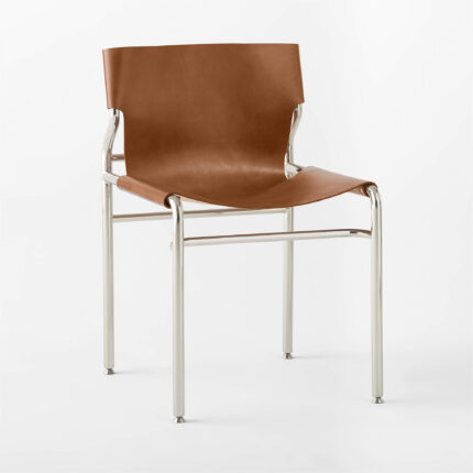 Nowe Chair Stainlees Steel Real Leather Industrial