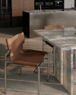Nowe Chair Stainlees Steel Real Leather - Gambar 8