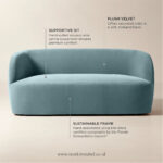 Freya Sofa Melengkung modern 2 Seater Modern