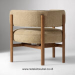 Armchair Lisbon Fabric Teakwood minimalis
