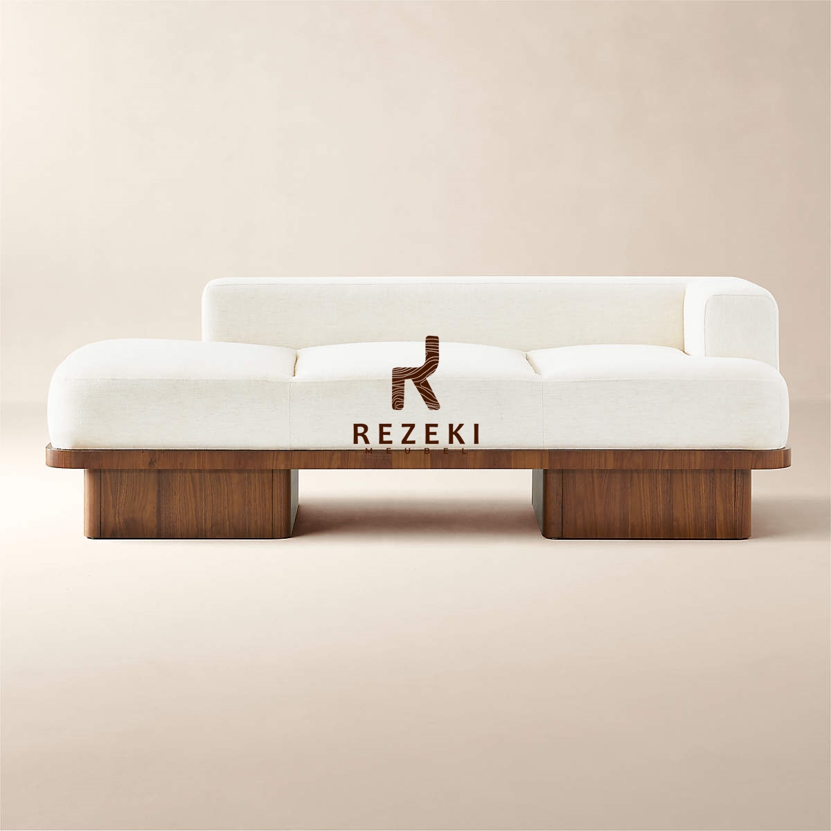 Serafin Snow Daybed Modern Daybed dengan Rangka Kayu Solid dan Fabric Premium