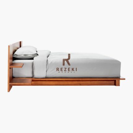 ACACIA BED NIGHSTANDS DENGAN 2 RAK KANTILEVER