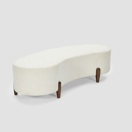 Bean Chaise Lounge – Modern Rounded Design dengan Kaki Kayu