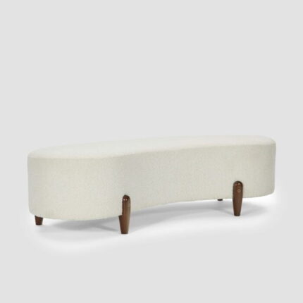 Bean Chaise Lounge – Modern Rounded Design dengan Kaki Kayu