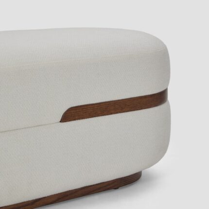 Eclair Chaise Lounge – Modern Rounded Design dengan Aksen Kayu