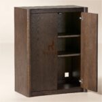 Kabinet Kayu Dark Walnut 2 Pintu – Elegan & Minimalis