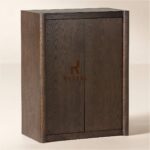 Kabinet Kayu Dark Walnut 2 Pintu – Elegan & Minimalis